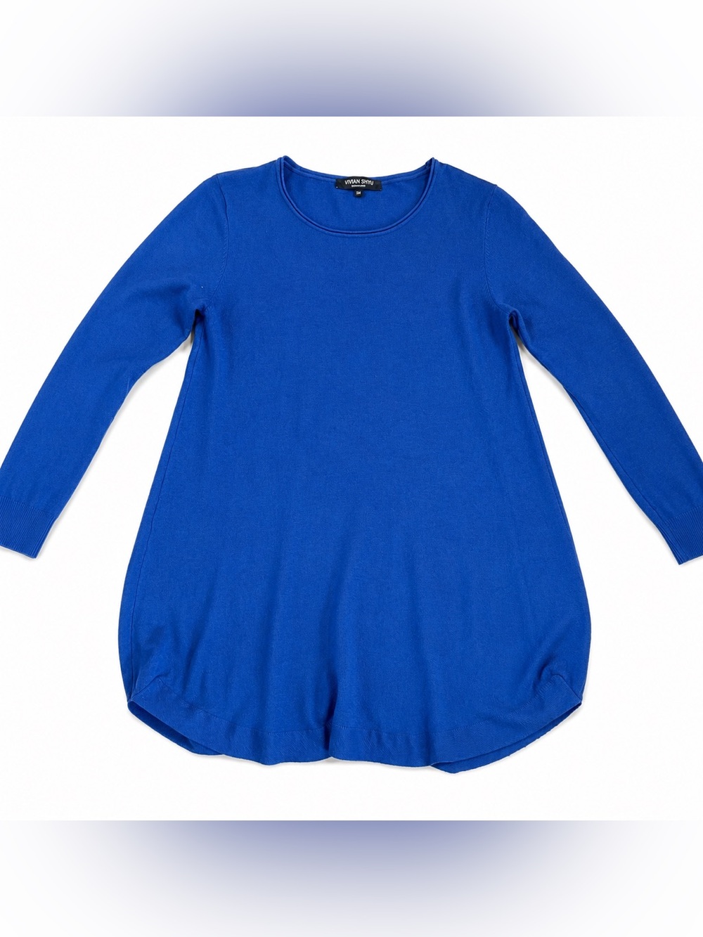 Vivian Shyu Made in Italy Royal Blue Knit Tunic Top S/M Viscose Blend